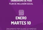 El próximo martes cobrarán los beneficiarios de Inclusión