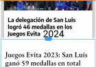 Fuete retroceso de San Luis en los Evita. El 25 por ciento menos de medallas sobre el 2023.Falta de apoyo total .