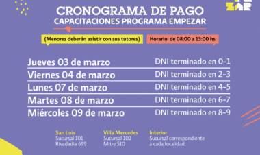 Programa Empezar: comienza el pago el 3 de marzo