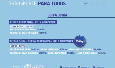 TRANSPORTE: NUEVO CORREDOR PARA EL SUR DE SAN LUIS