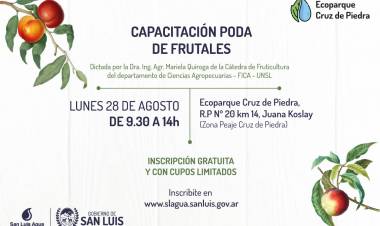 Dictarán una capacitación en poda de frutales