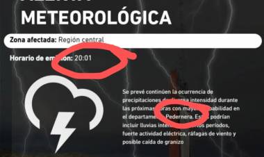 Fuertes críticas al REM que emitió la alerta a Mercedes , luego de que rompiera todo. Lo emitió 20,10, 19,30 ya había arrasado la Ciudad .Frontera, otra vez a la altura de las circunstancias.
