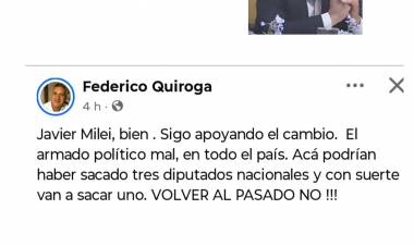 El Presidente del PD, dice que Milei pierde en San Luis. Uno solo meten , dice Federico Quiroga . Otro poggista que se escapa 