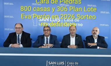 En 2026 Poggi hará 800 casas y 309 de Plan Lote Eva Perón. Fin del verso. Son menos que las del Gobierno anterior. Sospechas por él sorteo, que no será definitivo 