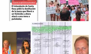 Marcha Santa Rosa.Los Ministros responsables de Poggi de la libertad y control del femicida Ponce. Postiguillo y su ignorancia .