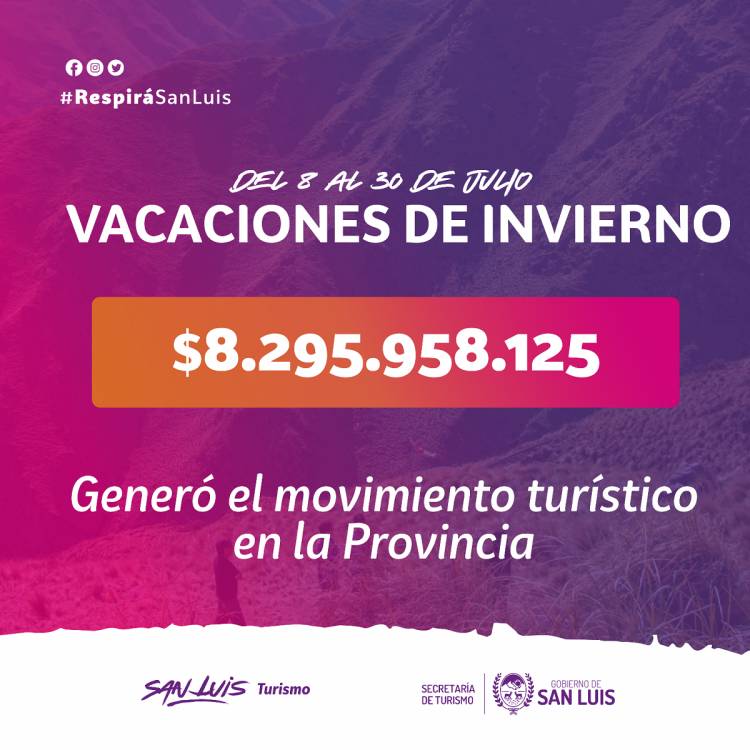 EL TURISMO INYECTÓ MÁS DE $8 MIL MILLONES 