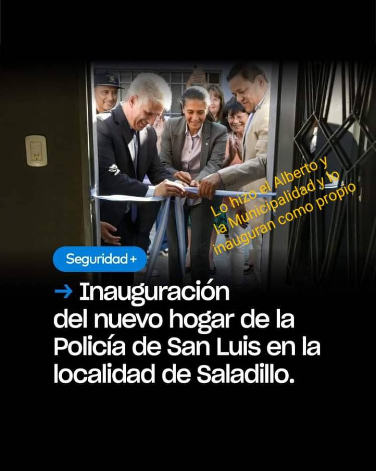 Saladillo:Poggi inauguró la Policía que hizo el Alberto y el Intendente "
