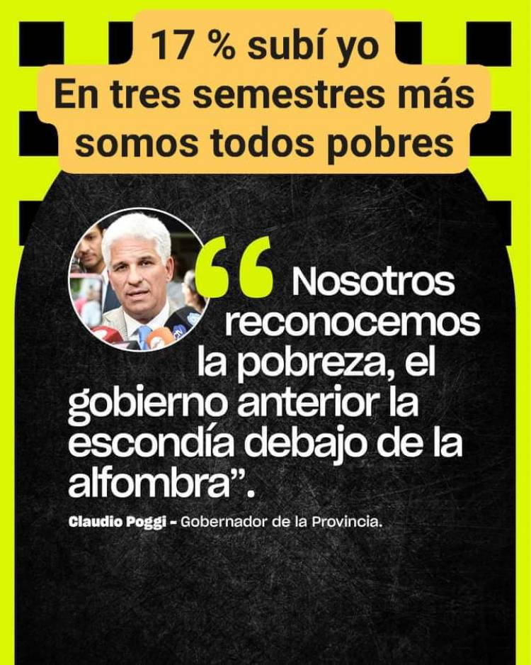Poggi reconoció que en 6 meses  elevó la pobreza 17 puntos. Significa que en  tres semestres , el 100 por ciento de los Puntanos serán pobres.