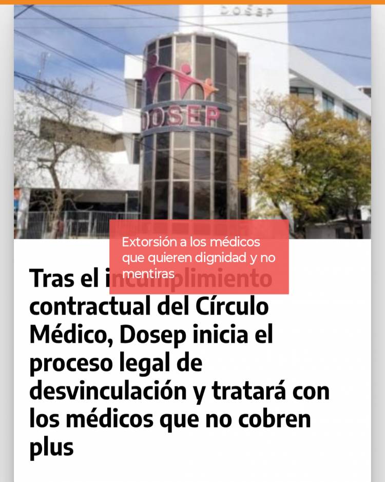Fuerte extorsión política de Poggi a los Médicos por querer cobrar mil pesos de plus. Plantean desvincularlos.
