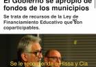Horcajo:El Gobierno no retuvo ningùn componente coparticipable a los Municipios.Otra opereta poggista