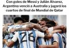 Argentina en 4 de final . Notable partido de Messi 