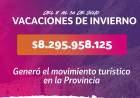 EL TURISMO INYECTÓ MÁS DE $8 MIL MILLONES 