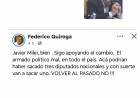 El Presidente del PD, dice que Milei pierde en San Luis. Uno solo meten , dice Federico Quiroga . Otro poggista que se escapa 