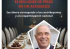 Abdala: la doble moral de Poggi . Gasta 43 millones de los Sanluiseños  en un almuerzo, mientras la gente no llega a fin de mes .En una festichola no se declama la industria, en políticas públicas , que es lo que no hacen .