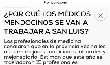 Hablan los médicos de Mendoza que se vinieron a San Luis .Clarito porque lo hacen 