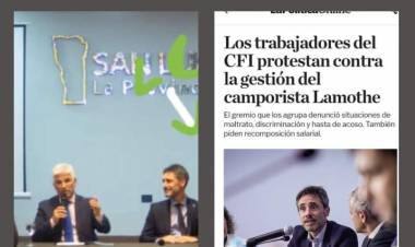 Calladito, Poggi transó con el Camporista Lamhote volver al CFI, un organismo burócrata que le saca fondos a San Luis y Municipios, sin ninguna contraprestación.La cara como bigornia.