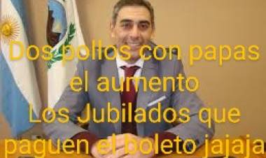 Hissa aumentó dos pollos con papas a los Municipales de aumento y mandó a votar  en contra del boleto gratuito a Jubilados 