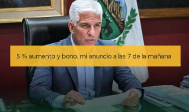 Poggi otorgó un 5 por ciento de aumento  y  un bono. La perdida adquisitiva es del 60 por ciento. Los gremios pedían el 40 como mínimo 