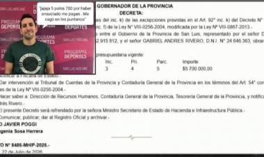 Rivero un botón por 5 palos 700.Otra burla a la miseria San Luis.