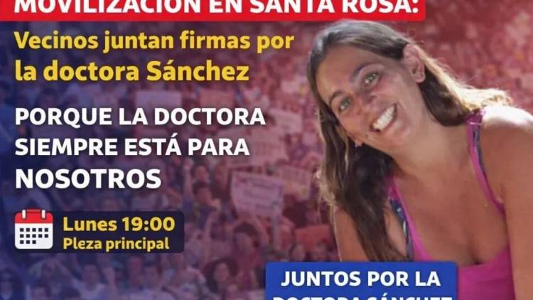 Santa Rosa se moviliza para que no se vaya una cardióloga, hostigada por política. El vaciamiento de la Salud Pública es total por la politización de los Hospitales.