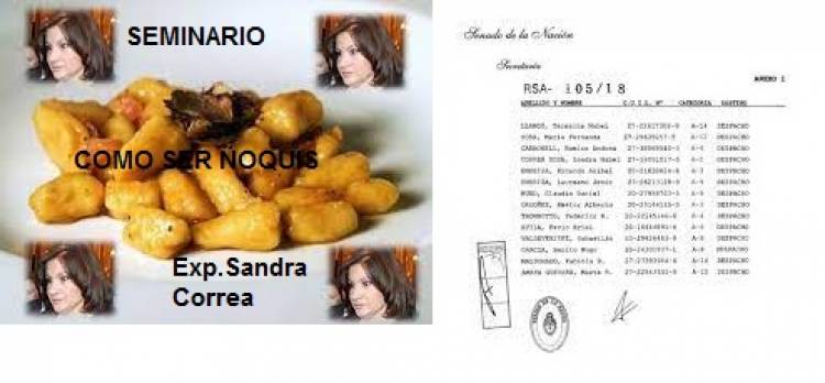 La esposa de Poggi darìa el seminario como ser ñoquis por su experiencia como tal