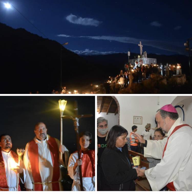 Impactante Vía Crucis nocturno en Villa de la Quebrada 