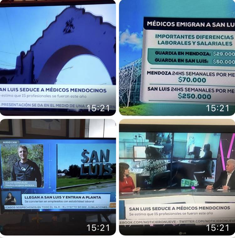 Mendocinos preocupados por el bendito San Luis .Médicos que emigran por mejores condiciones 