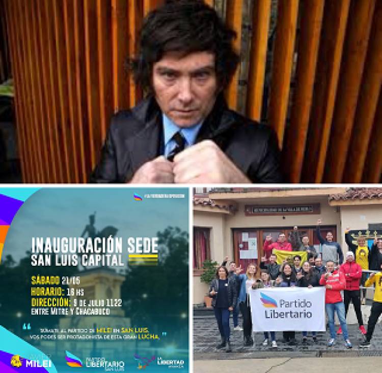 Milei hace ancla en San Luis.Inaugura sede y expectativas.
