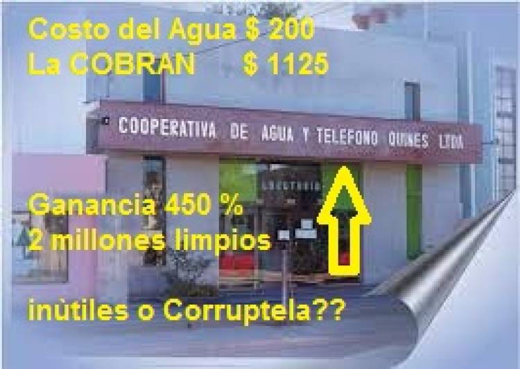La Cooperativa de Quines y dos millones limpios que le deja San Luis Agua en sospecha.Viale preso de sus dichos. 