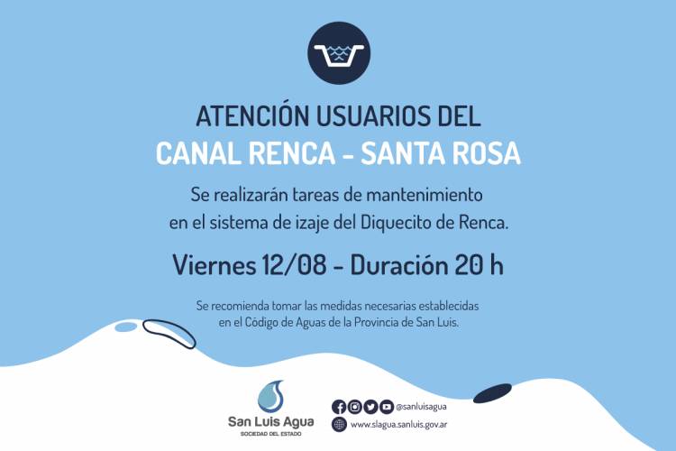 RENCA: servicio de agua cruda interrumpida por 20 horas