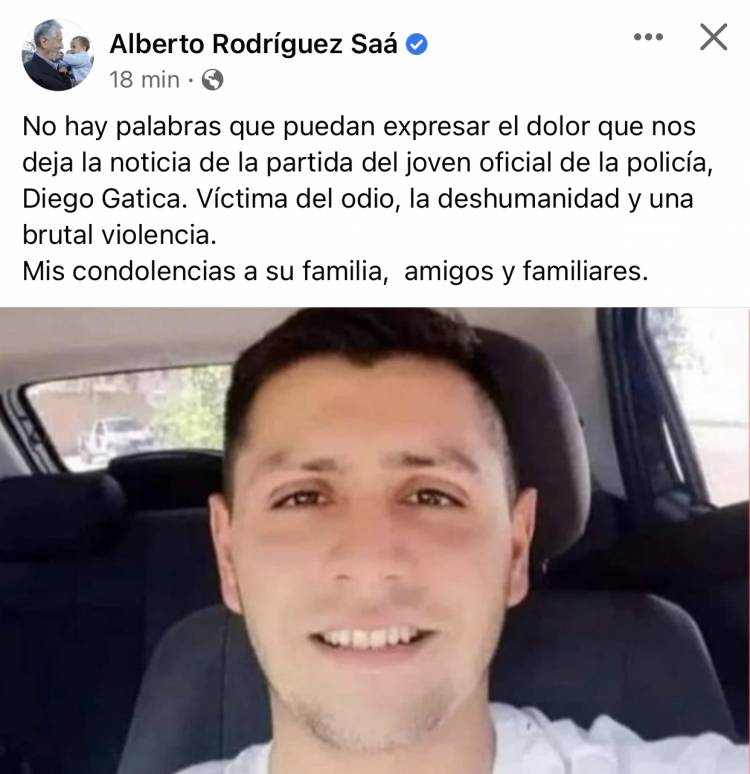 Alberto y un mensaje de dolor ante un crimen que no debe quedar impune 