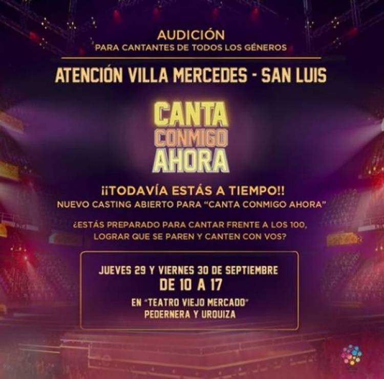  “Canta Conmigo” Casting de artistas en Villa Mercedes