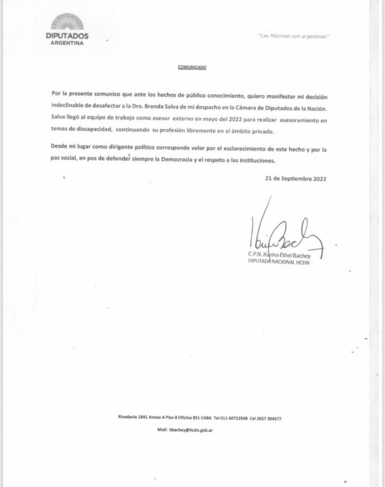 Bachey, socia de Poggi tuvo que echar a su asesora que defiende a quienes atentaron contra Cristina 