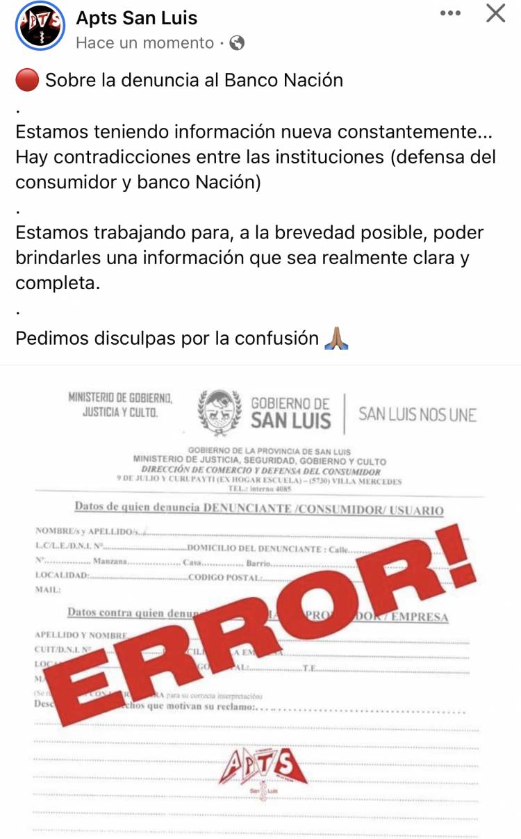 Que le pasa a APTS . Comunicados incongruentes y  barbaridades sin sentido en las redes 