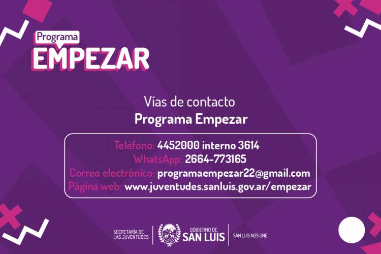 Programa Empezar: podrán inscribirse de modo online
