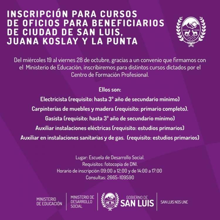 Desarrollo Social: inscripciones para talleres de oficios