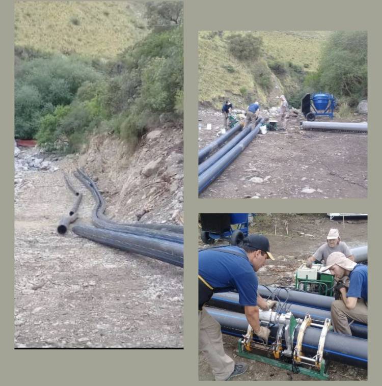 Merlo:avanza la obra de captación de caudal sobre arroyo el Molino 