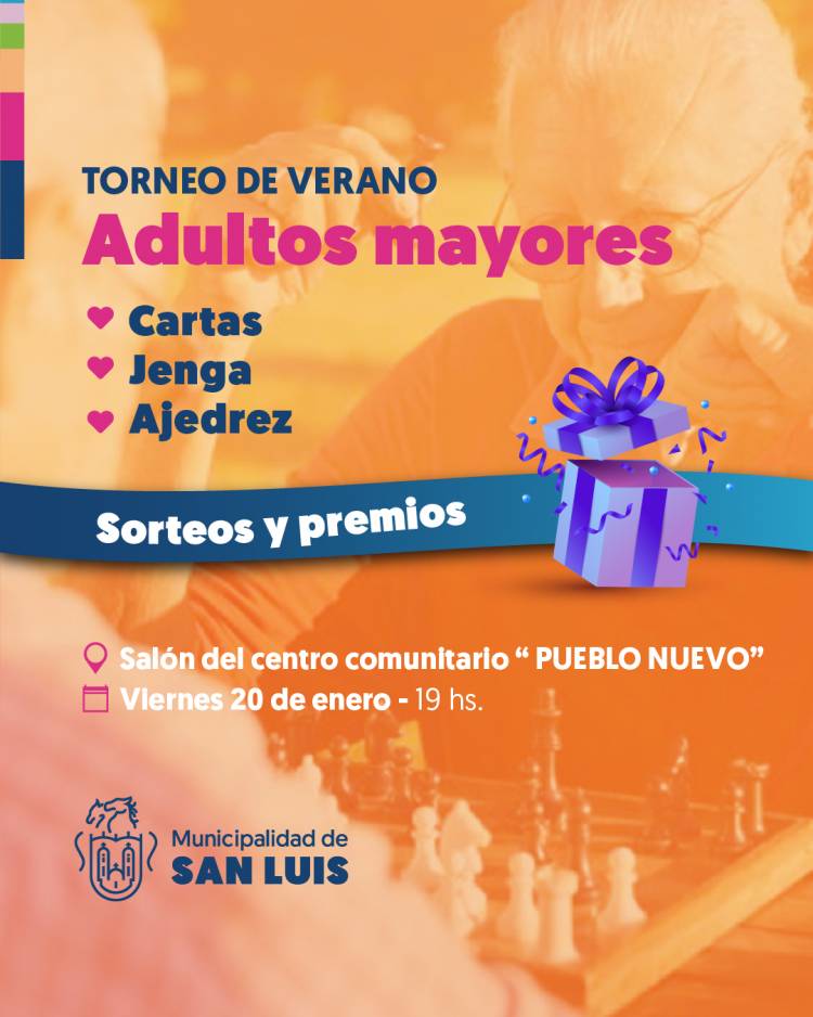 Ciudad de San Luis: torneo de verano para adultos mayores