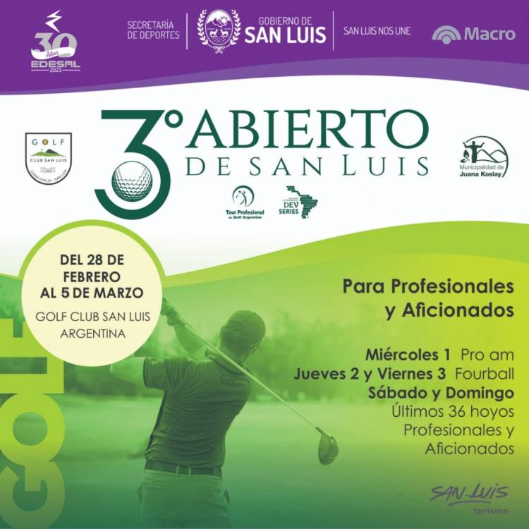 GOLF: comienza el 3° Abierto de San Luis
