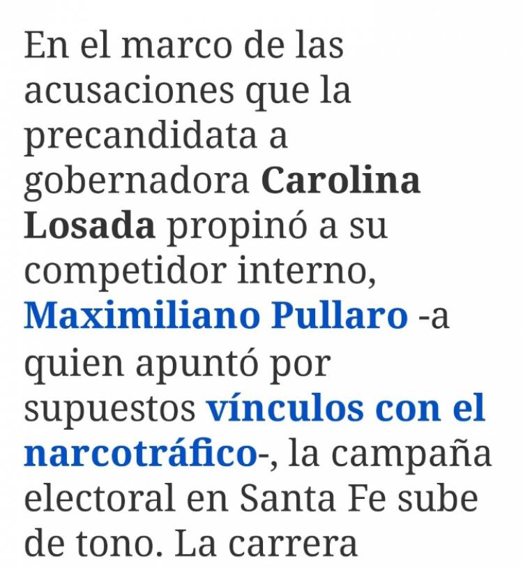En Santa Fe ganó un Candidato PRO Narco (Pullaro)según la otra Candidata de JxC. Cinismo sin límites 