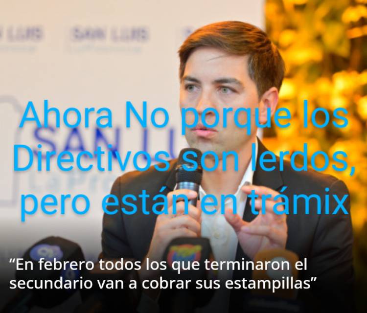 Factura Araujo pagará estampillas escolares  en Febrero, no ahora, mientras jinetea la  plata con plazo fijo Jugar con la fé de los chicos .Le echó la culpa a los Directivos, que dicen que los datos son automáticos por tramix 