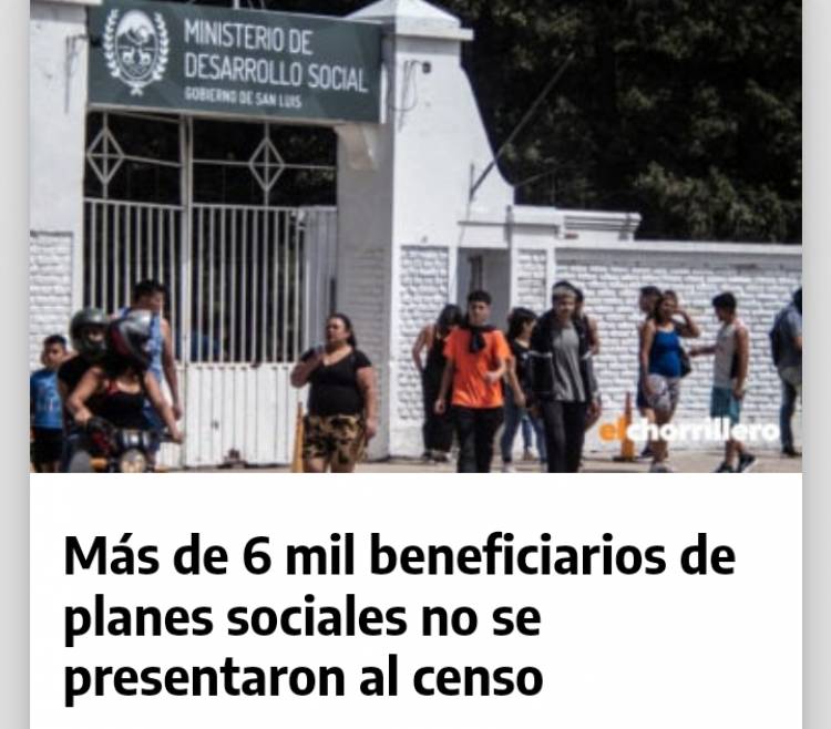 Pretenden dar de baja a discapacitados y abuelos que no pueden hacer el censo .ONGs. Piden la intervención del Defensor del Pueblo y del Secretario Luis Giraudo para que tomen el problema .
