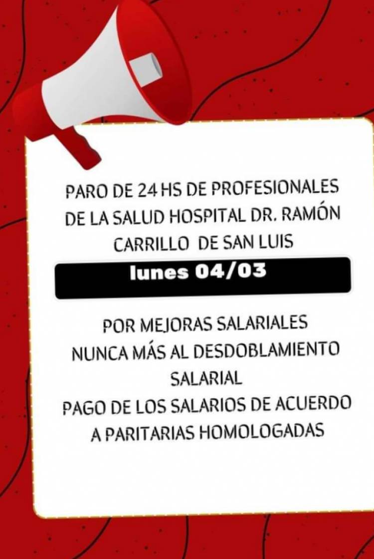 Se profundiza crisis en el Carrillo.Paro el Lunes 4