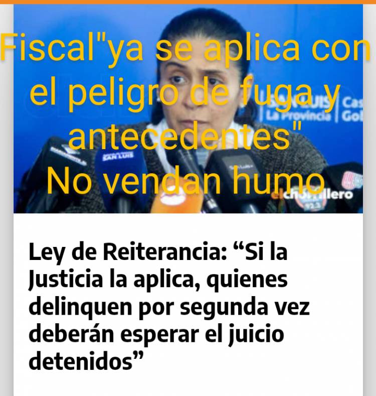 Fiscal a Sosa"la reiterancia es ridícula.. Ya se aplica con el peligro de fuga y antecedentes para la preventiva..Aprobaron un adelanto de sentencia Inconstitucional". Burros son, dices dos agentes .
