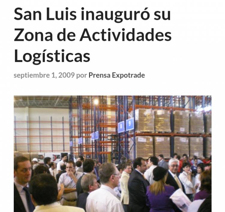 Villa Mercedes:hace 16 años el Peronismo inauguraba la ZAL Villa Mercedes.La visión estratégica que cambió la Logística.