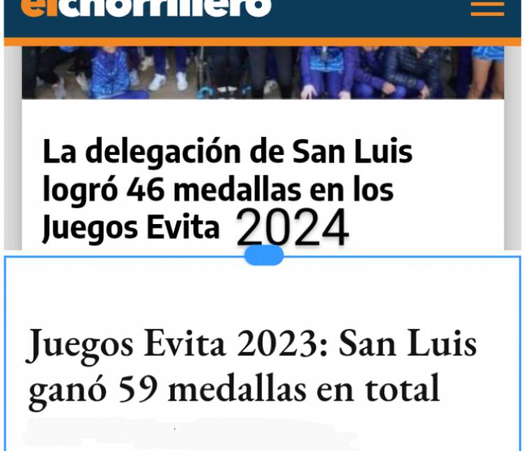Fuete retroceso de San Luis en los Evita. El 25 por ciento menos de medallas sobre el 2023.Falta de apoyo total .