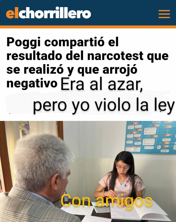 Narco Test: los funcionarios,  Poggi incluido, no entienden que al azar , sino que sentido tiene.900 millones de la gente cuesta ésta hipocresía.El desubicado del Juez Flores que se lo pague él.
