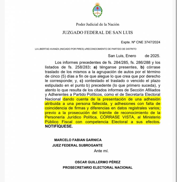 Negri volvió a salvar a los Libertarios. Presentó el Frente  Libertario en la Justicia ,  ante la baja del sello de Abdala y D Alessandro .Los muertos y electores inexistentes no pasaron  él filtro electoral.