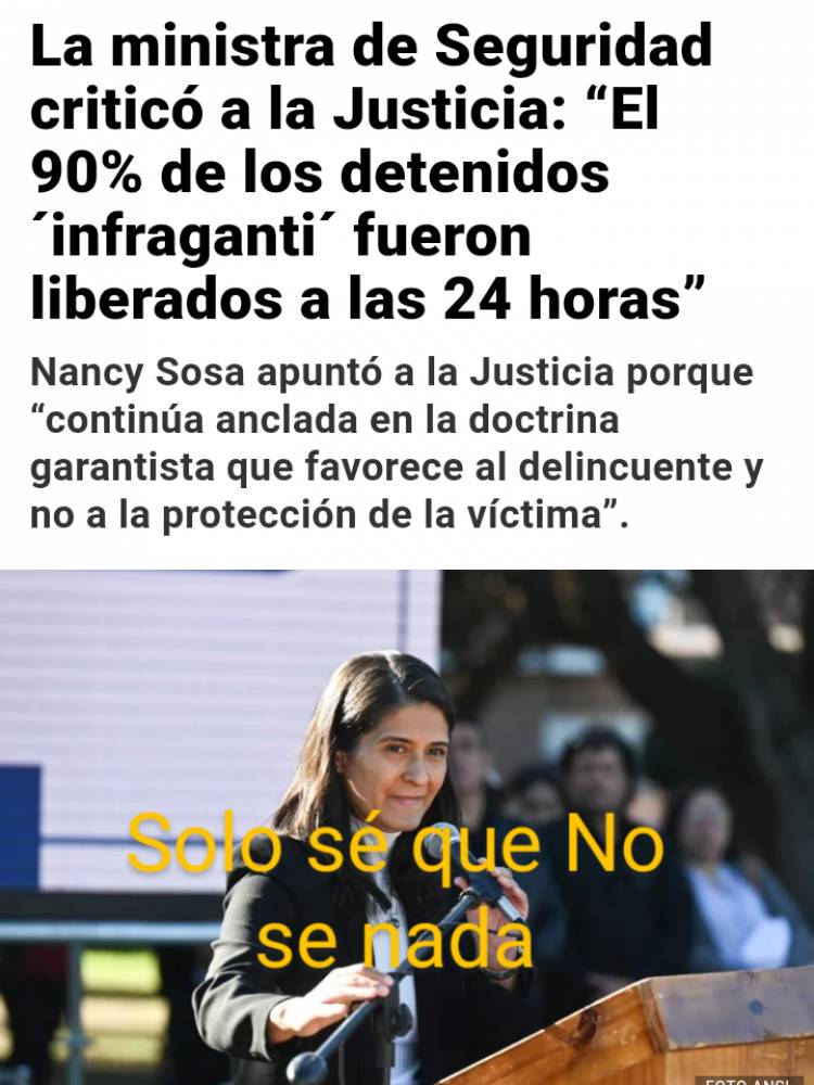 Sosa otra vez echando la culpa a la Justicia, de lo que no hace.Debe entender que no sabe lo que dice ., dicen en la Justicia 