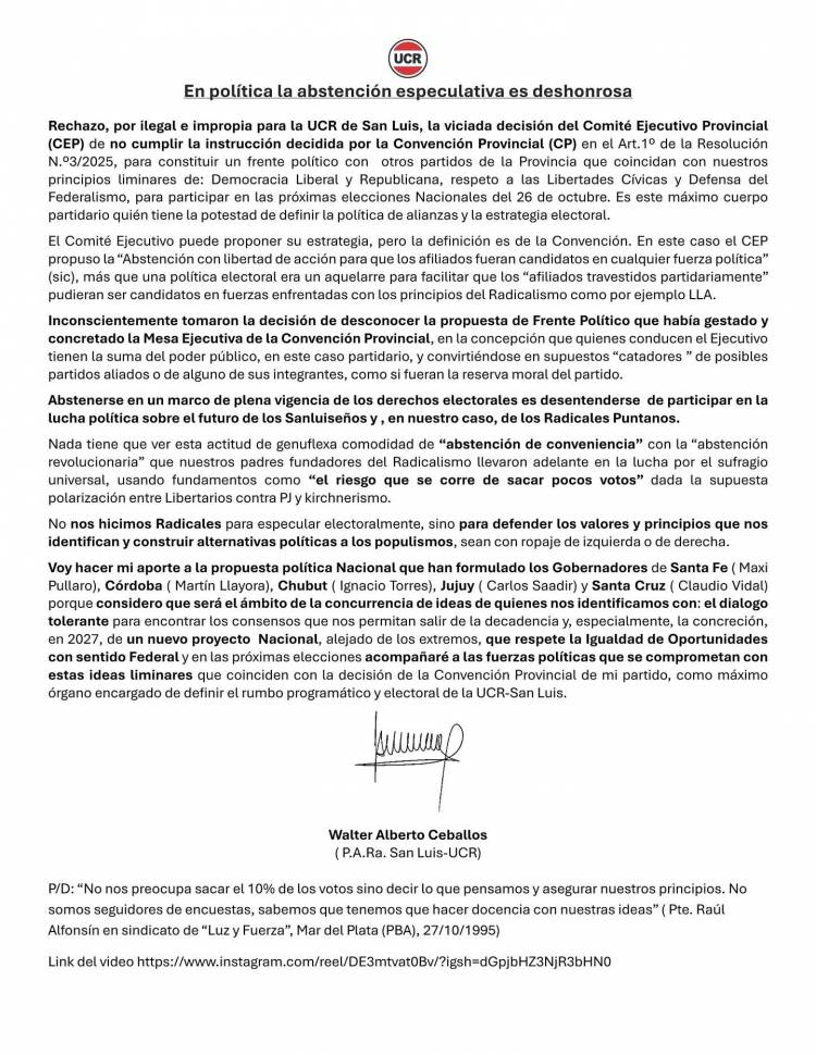 Álvarez Pinto sobre Ceballos" no se da cuenta que Co Gobernamos? O es boludo ? Tiene 100 tipos en él Gobierno de PARA y nos critica por especulación política?'